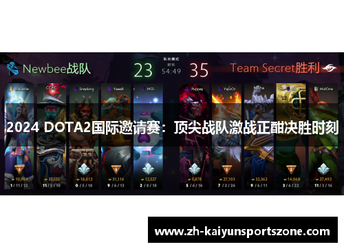 2024 DOTA2国际邀请赛：顶尖战队激战正酣决胜时刻